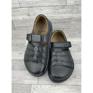 Footprints Birkenstock Black Leather Fisherman Caged Shoes Buckle EU 36 US 5-5.5